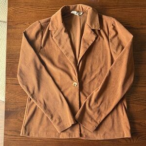 Brown Corduroy Casual Blazer Jacket